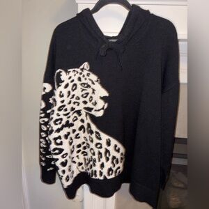 Black Leopard - Cheetah  Print  hoodie Sweater